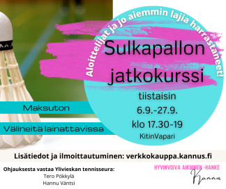 Sulkapallon jatkokurssi - syyskuu (60060033)