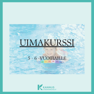 uimakurssi 5 - 6 -vuotiaille, lapsi uimassa kelluvan laudan kanssa