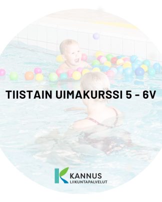 Tiistain uimakurssi 5-6v. lapsi ja aikuinen uimassa