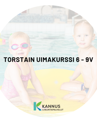 Torstain uimakurssi 5-6v. kuvassa kaksi lasta uimassa