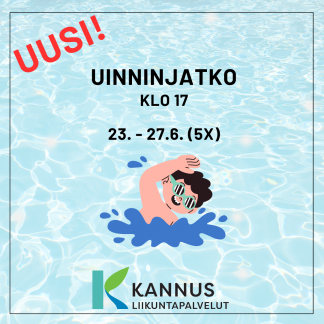 KESÄN 2025 uinninjatko klo 17-18 23.-27.6.