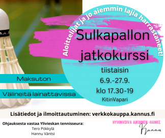 Sulkapallon jatkokurssi - syyskuu